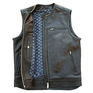 Gilet en cuir coupe-vent pour homme avec fermeture à boutons pour moto, vêtements d'extérieur - Approvisionnement en gros auprès d'un fabricant pakistanais - Product Image 2