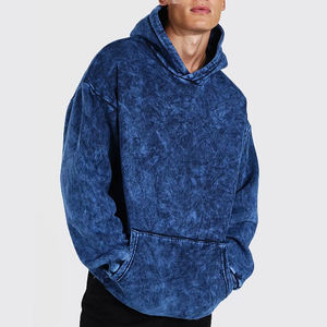 Sweats à capuche unisexe délavés à l'acide vêtements d'hiver OEM logo personnalisé marque de tissu en coton mélangé en vrac fabricant de vêtements du Bangladesh en gros - Product Image 2