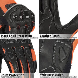 Guantes de Motociclismo de Cuero Unisex Más Vendidos, Ajuste Universal, Compatibles con Pantalla Táctil - Product Image 4
