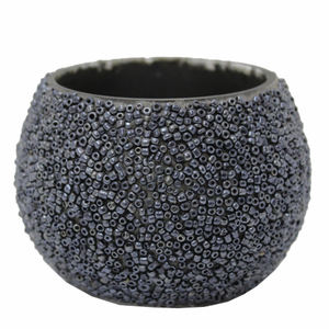 Bougeoir décoratif en mosaïque grise votive ronde en verre d'événement pour la décoration de salon et de fête faite à la main en vrac - Product Image 6