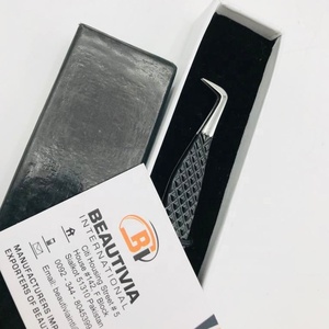 Pinzas de extensión de pestañas de acero inoxidable sostenible con embalaje personalizado Pinzas de pestañas de punta de fibra probadas a mano Tipo de Punta puntiaguda - Product Image 4