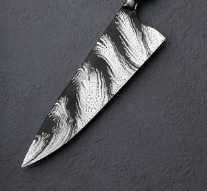 Couteau à lame fixe en acier inoxydable Eatching On Blade Couteau de chef avec manche en bois Cadeau pour votre anniversaire Idée cadeau de Noël. - Product Image 4