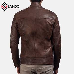 2022 meilleure qualité hommes à manches longues en cuir solide veste à col montant personnalisé haut de gamme pour hommes - Product Image 2