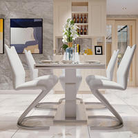 Set de table 4 chaises 6 places luxe 8 meubles modernes ensembles de chaises en marbre salle à manger en cuir