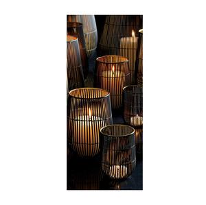 Modern <b>candle</b> <b>holder</b> centrepiece for wedding party decoration <b>black</b> colour iron wire made <b>candle</b> <b>holder</b> set by Indian exporter - Product Image 4