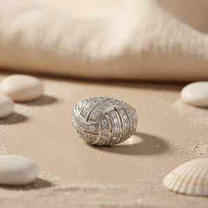 "925 Silver <b>Crystal</b> Dome <b>Ring</b> for Women-Gift Option" - Product Image 3