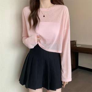 เสื้อสเวตเตอร์แขนยาวผ้าฝ้ายแจ็คการ์ดสำหรับผู้หญิงเสื้อเจอร์ซี่พิมพ์ตัวอักษรออกแบบได้ตามต้องการ - Product Image 6