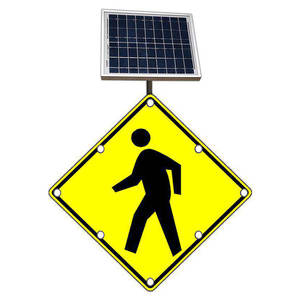 Señal de tráfico peatonal con energía <span class=keywords><strong>solar</strong></span> de alta visibilidad a precio de fábrica - Product Image 1