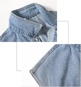 Gilet en jean classique bleu pour homme, veste sans manches, style rétro, coupe ajustée, tendance streetwear, veste en jean décontractée - Product Image 2