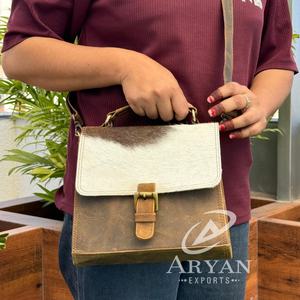 Mejor calidad 2025 nuevo diseño de moda bolso de cuero de vaca duradero al por mayor bolsos cruzados de cuero genuino para mujeres - Product Image 1