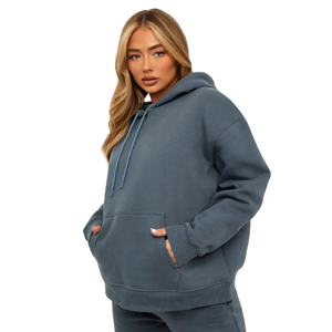 Sweat à capuche en polaire surdimensionné personnalisé pour femmes, pull décontracté à manches longues, sweat-shirt doux pour l'hiver Streetwear, tenue confortable à capuche - Product Image 3