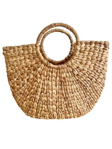 Panier rustique en jacinthe d'eau pour la décoration de la maison de style campagnard, ajoutant un charme naturel et une texture tissée - Product Image 4