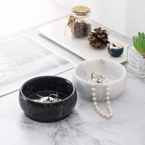 MEJOR VENTA cuenco de mármol negro decorativo para la mesa del hogar Decoración de Navidad centro de mesa de lujo elegante diseño moderno de alta calidad - Product Image 3