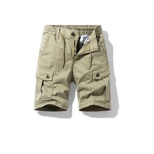 กางเกงคาร์โก้ทรงสั้นสำหรับผู้ชายกางเกงคาร์โก้แบบลำลองผ้าทอลายทแยงดีไซน์แบบกำหนดเองและโลโก้บริการ OEM เอวสูง - Product Image 3