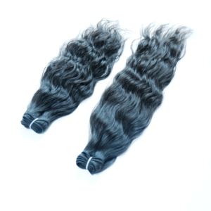 Le vendeur en gros propose des extensions de cheveux humains bon marché à double trame ondulée profonde naturelle couleur noire temple indien - Product Image 1