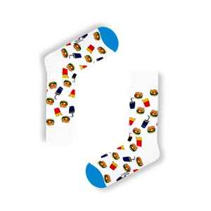 Caja de 2 calcetines coloridos estampados para mujer, paquete de 5 calcetines elegantes de comida rápida - Product Image 1