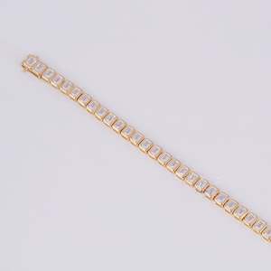 Bracelet de tennis en diamant taille émeraude cultivé en laboratoire 14kt pour femme - Product Image 1