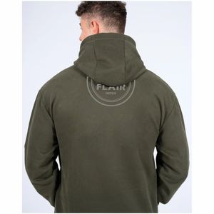 เสื้อฮู้ดสวมหัวผ้าฝ้าย100% โอเวอร์ไซส์สำหรับผู้ชายดีไซน์ไหล่ตกดีไซน์3D ปักลายสีพื้นไซส์ใหญ่สำหรับฤดูหนาว - Product Image 2