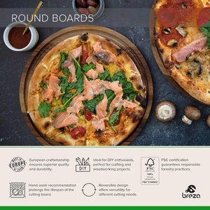 Planche à découper en bois artisanale rustique, finition à l'huile naturelle, parfaite pour la cuisine de ferme avec du fromage en acier inoxydable - Product Image 3