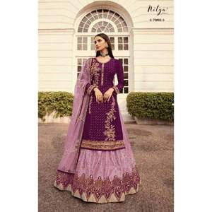 Tendance nouveauté haute qualité lourde Faux Georgette Salwar Kameez & Dupatta avec travail de broderie approvisionnement d'usine en gros - Product Image 1
