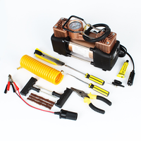 Compresseur d'air portable haute performance à double cylindre, faible bruit, pour voiture, avec moniteur de pression des pneus numérique