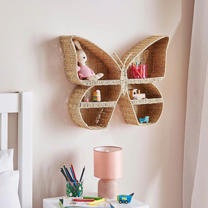 Étagère murale en herbe de mer en forme de papillon élégante Décoration en osier tissé à la main Haute qualité OEM ODM Usine de vente en gros - Product Image 5