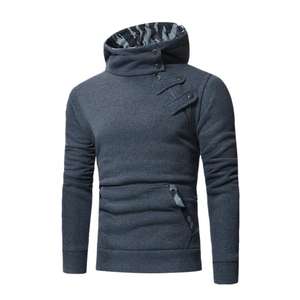 Sweat à capuche personnalisé 100% coton pour hommes Double flanelle Plaid Zipper Design Vintage Stone Washed Street Fashion pour la saison d'hiver - Product Image 5