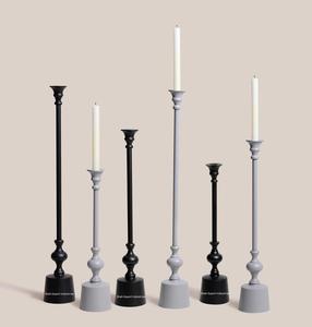 Portavelas cónico de Metal de pie Color gris y negro para el hogar y la fiesta de Navidad decoración de iluminación hecha a mano - Product Image 1