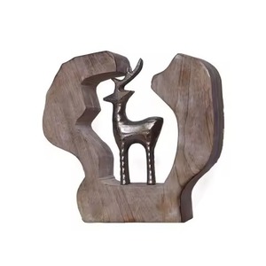 Escultura de saludo de vacaciones de mesa de metal real para Celebración de Invierno y presentación en el hogar - Product Image 6