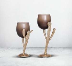 Multi T-light support votif en verre gris brillant avec base en aluminium fini or Nouveau design de luxe pour mariage et décoration intérieure - Product Image 6