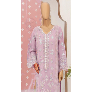Conjunto de Traje Formal de Lujo para Mujer, Color Rosa, Chifón 100% Algodón, Corte Holgado, TC-1067 por Bin Saeed - Product Image 3