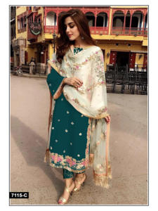 Nuevo Diseño de Salwar Kameez Pakistaní Formal, Tela de Mezcla de Seda, Bordado Elegante, Traje de Tres Piezas para Ocasiones Especiales, por Exportación - Product Image 3