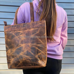 Sac fourre-tout en cuir véritable Crunch fait à la main pour femmes Sac à provisions élégant Sac fourre-tout décontracté de grande taille Meilleur cadeau pour les femmes - Product Image 4