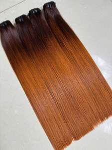 Prix d'usine Extensions de cheveux humains vietnamiens 100% Remy, tissées, permanentées, pour mèches de tissage lisses marron bicolores - Product Image 2