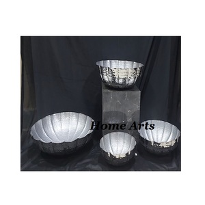 <b>Set</b> Of 2 Different Sizes <b>Dessert</b> <b>Bowl</b> Handmade Aluminium Silver Color Dates Serving For Wholesale Supplier - Product Image 5