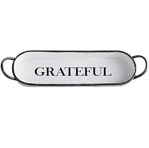 Plateau de service en métal galvanisé d'aspect naturel avec poignée Plateau de service de style fermier industriel Plateau de décoration rustique pour la maison - Product Image 5