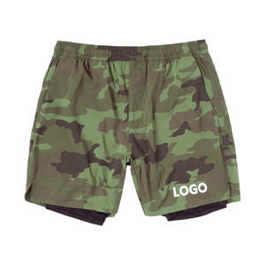 Personalizado de talle alto Casual Patchwork Cargo Jogger negro Camo hombres gimnasio pantalones cortos de compresión con bolsillos DDP envío - Product Image 3