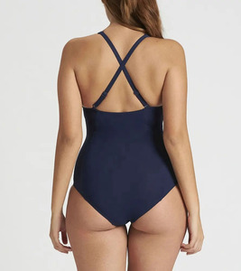 Meilleure vente de maillots de bain pour femmes 100% Spandex Polyester haute qualité couleur unie une pièce maillot de bain en gros pas cher prix - Product Image 3