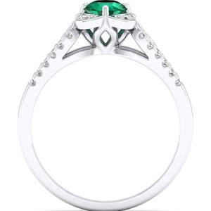 Anillo de Plata de Ley 925 de Alta Calidad REYES con Moissanita, Corte Redondo, 0.5 Quilates, Gema de Esmeralda Verde, Anillos de Joyería para Regalo de Boda - Product Image 4