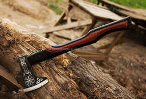 Factory Price Multi-purpose Use Different Color Wooden <b>Handle</b> Damascus Steel <b>Axes</b> High Quality Most Popular Design Damascus <b>Axes</b> - Product Image 3