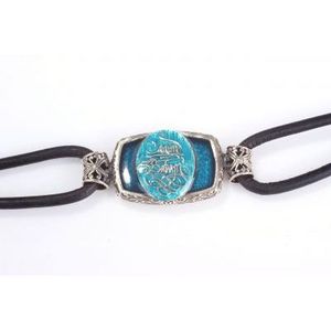 Pulsera de Cuero con Dije Grabado en Plata de Ley 925 'Mi Querido Papá' para Hombre - Product Image 3