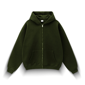 Sweat à capuche pour homme personnalisé OEM, logo 2026, chaud, 100% coton molletonné, surdimensionné, fermeture éclair, style streetwear, uni, teinture unie, vêtements bon marché - Product Image 4