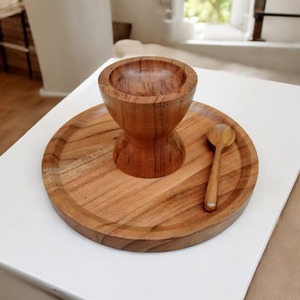 Wooden <b>Cake</b> Stand with <b>Glass</b> <b>Dome</b> Elegant Table Decor & Serving Tray - Product Image 2