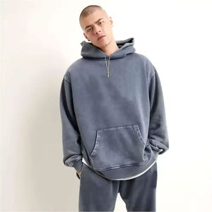 Sudadera con Capucha de Forro Polar para Hombre, Estilo Urbano de Invierno, con Estampado Digital Personalizado, Pedrería y Efecto Desgastado - Product Image 2