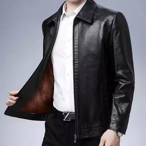 Luxueux en cuir véritable hommes manteau vestes en cuir pour hommes Style populaire mode fermeture éclair vestes en cuir pour hommes - Product Image 4