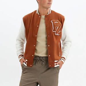 Veste d'hiver Letterman à col montant personnalisable pour hommes, utilisation en extérieur, logo avant, vente en gros, taille disponible - Product Image 4