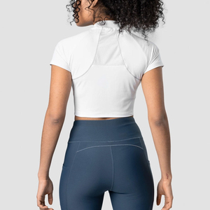 Women's Casual Breathable Cropped T-Shirts Raglan Sleeves Custom Logo Button <b>Decoration</b> <b>Summer</b> Contrast Short Sleeve Crop Tops - Product Image 2