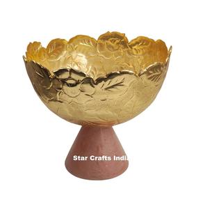 Plateado Metal Latón Cuenco Mesa Clásico Bajo Precio Alto Exigente Hecho a mano Venta al por mayor Tradicional Metal Frutero - Product Image 3