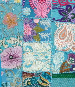 Camino de Mesa Bordado a Mano de Algodón con Diseño de Patchwork, Tradicional, Personalizable para Decoración de Comedor - Product Image 3