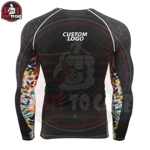 Rashguard MMA BJJ à manches longues respirant en polyester/spandex/nylon, séchage rapide, pour entraînement fitness, tissu 220g, couleurs personnalisables - Product Image 3